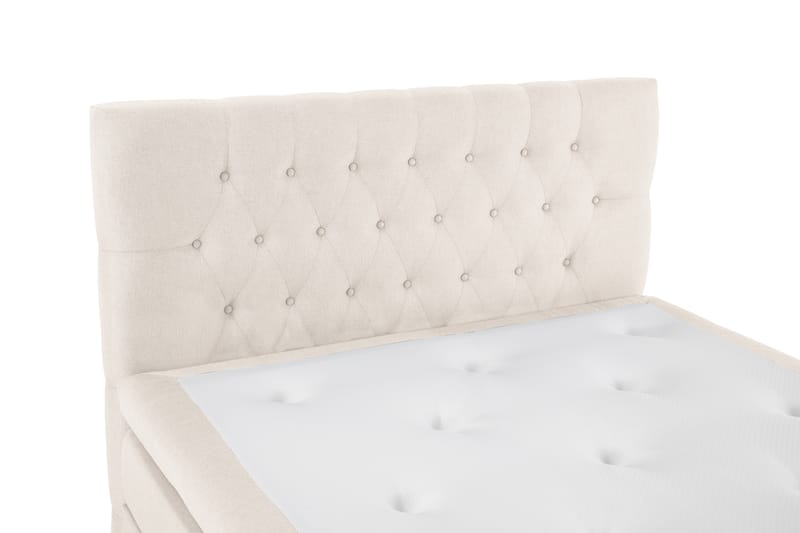 Lucky Komplett Sängpaket 140x200 cm med Sänggavel Fast + Madrasskydd - Beige - Möbler - Säng - Komplett sängpaket