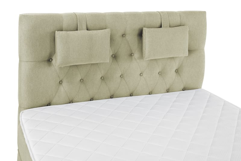 Lucky Komplett Sängpaket 140x200 Skum Diamant Sänggavel - Nackkudde Liten Grön - Möbler - Säng - Kontinentalsäng