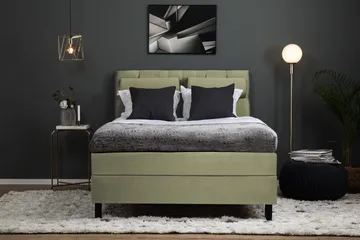 Lucky Komplett Sängpaket 140x200 Skum Diamant Sänggavel - Nackkudde Stor Grön - Möbler - Säng - Kontinentalsäng