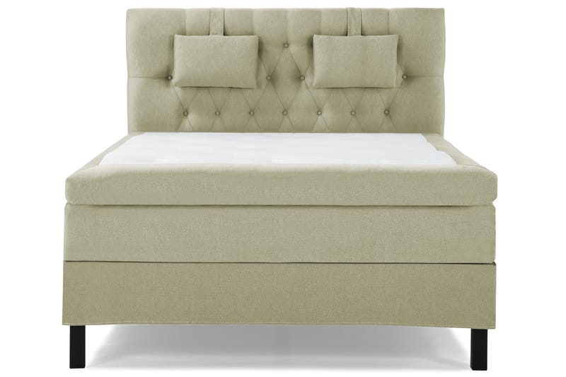 Lucky Komplett Sängpaket 140x200 Polyeter Diamant Sänggavel, Nackkudde Liten Grön