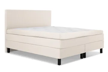 Lucky Komplett Sängpaket 150x200 Polyeter Slät Sänggavel - Beige - Möbler - Säng - Kontinentalsäng
