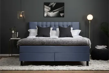Lucky Komplett Sängpaket 160x200 Latex Diamant Sänggavel - Mörkblå - Möbler - Säng - Komplett sängpaket