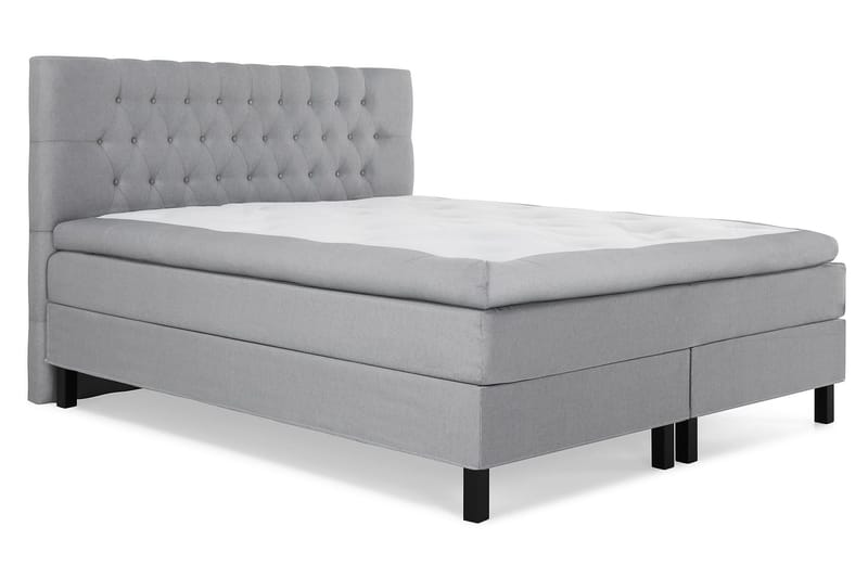 Lucky Komplett Sängpaket 160x200 Latex Diamant Sänggavel - Mellangrå - Möbler - Säng - Komplett sängpaket