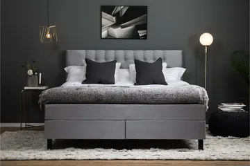 Lucky Komplett Sängpaket 160x200 Skum Diamant Sänggavel - Mellangrå - Möbler - Säng - Komplett sängpaket