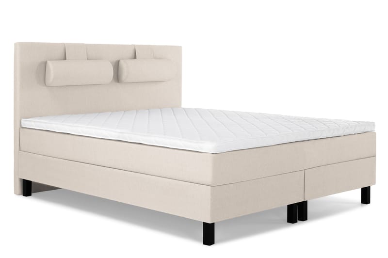 Lucky Komplett Sängpaket 160x200 Skum Slät Sänggavel - Nackkudde Stor Beige - Möbler - Säng - Kontinentalsäng