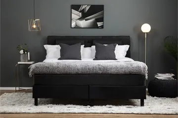 Lucky Komplett Sängpaket 180x200 Memory Diamant - Nackkudde Stor Svart/Grå/PU - Möbler - Säng - Komplett sängpaket