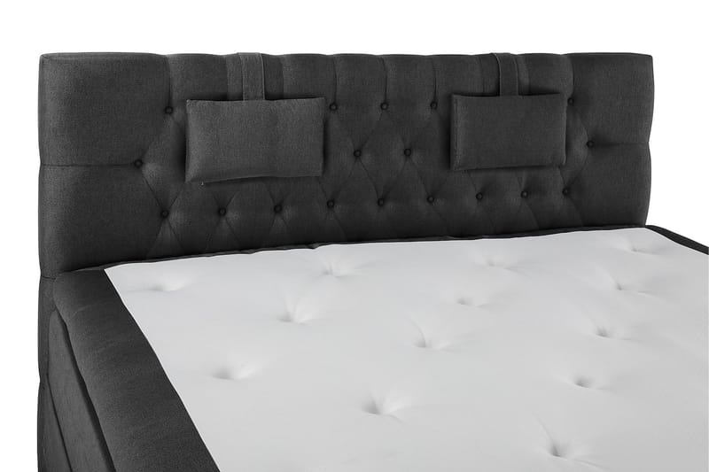 Lucky Komplett Sängpaket 180x200 Memory Diamant Sänggavel - Nackkudde Liten Svart/Grå - Möbler - Säng - Komplett sängpaket
