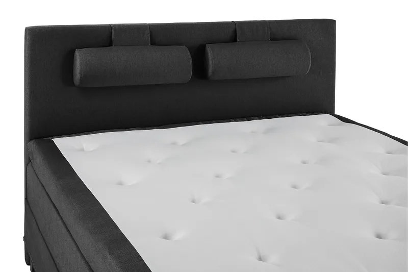 Lucky Komplett Sängpaket 180x200 Memory Slät Sänggavel - Nackkudde Stor Svart/Grå - Möbler - Säng - Komplett sängpaket