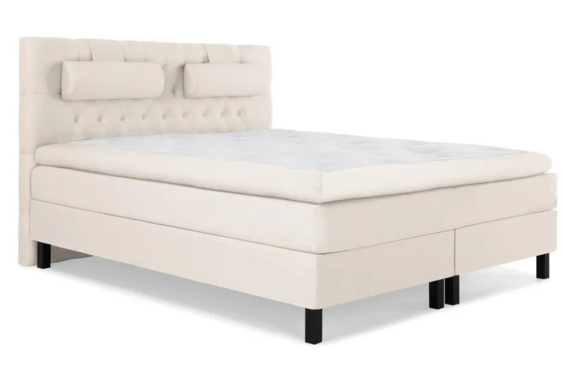 Lucky Komplett Sängpaket 180x200 Polyeter Diamant Sänggavel - Nackkudde Stor Beige - Möbler - Säng - Kontinentalsäng