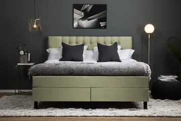 Lucky Komplett Sängpaket 180x200 Polyeter Diamant Sänggavel - Grön - Möbler - Säng - Komplett sängpaket