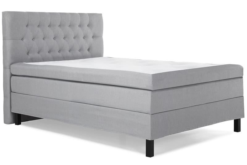 Lucky Komplett Sängpaket Polyeter Diamant Sänggavel 140x200 cm + Madrasskydd - Grå - Möbler - Säng - Komplett sängpaket