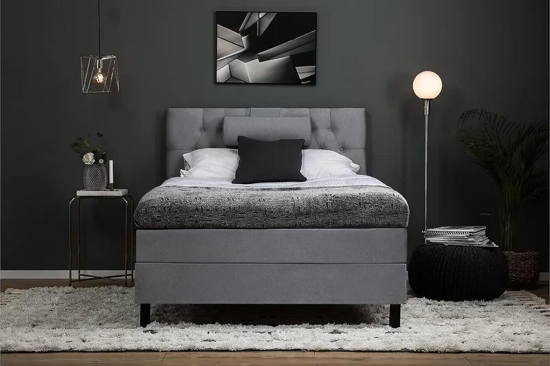 Lucky Kontinentalsäng 120x200 cm - Mellangrå - Möbler - Säng - Komplett sängpaket