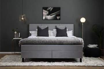 Lucky Kontinentalsäng 150x200Polyeter - Mellangrå - Möbler - Säng - Komplett sängpaket