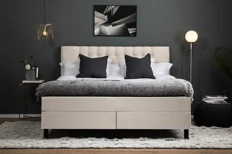 Lucky Kontinentalsäng 160x200 cm - Beige - Möbler - Säng - Komplett sängpaket