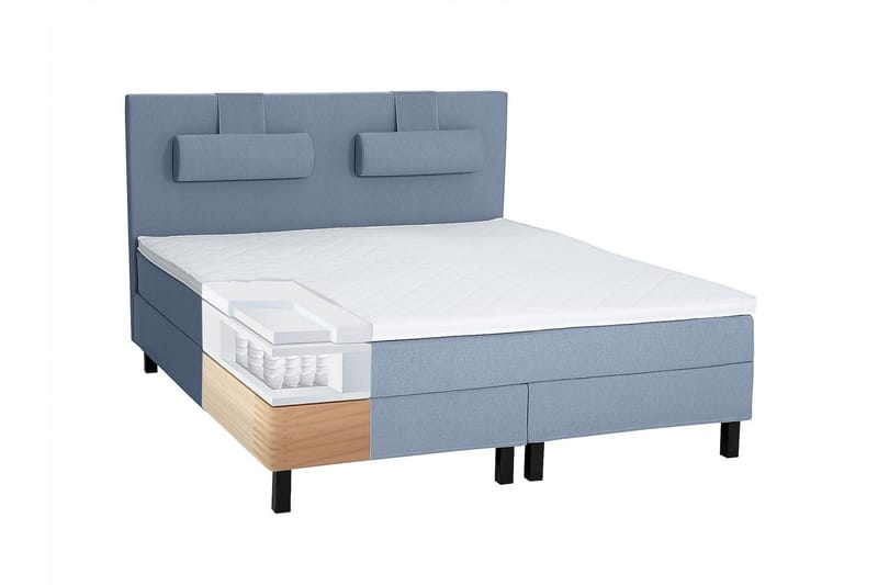 Lucky Sängpaket 140x200 Polyeter Diamant Sänggavel - Mörkblå - Möbler - Säng - Komplett sängpaket
