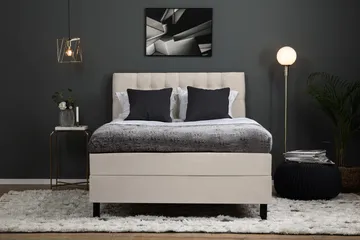 Lucky Sängpaket 140x200 Polyeter Diamant Sänggavel - Beige - Möbler - Säng - Komplett sängpaket