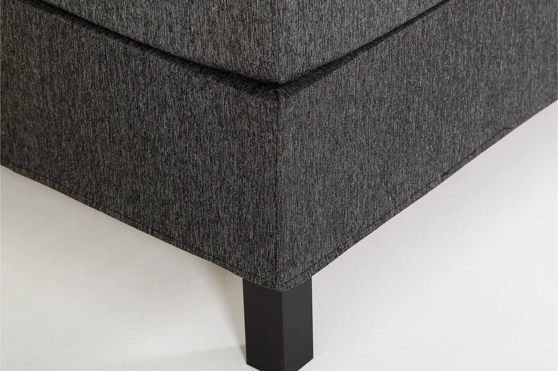 Lucky Sängpaket 150x200 SkumSlät Sänggavel Nackkudde - Nackkudde Stor Svart/Grå - Möbler - Säng - Komplett sängpaket