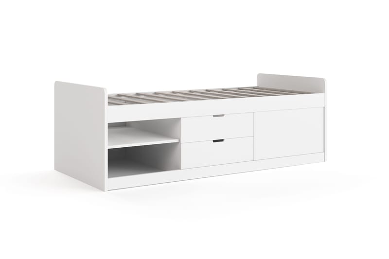 Lundvik Sängram 90x200 cm med förvaring - Vit - Möbler - Säng - Sängram & sängstomme