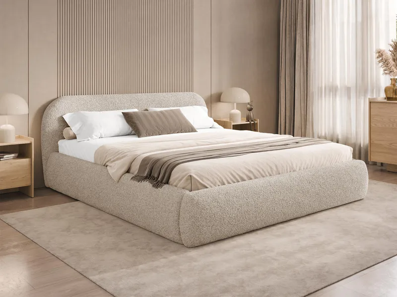 Lunna Sängram med förvaring 140x200 cm - beige - Möbler - Säng - Sängram & sängstomme
