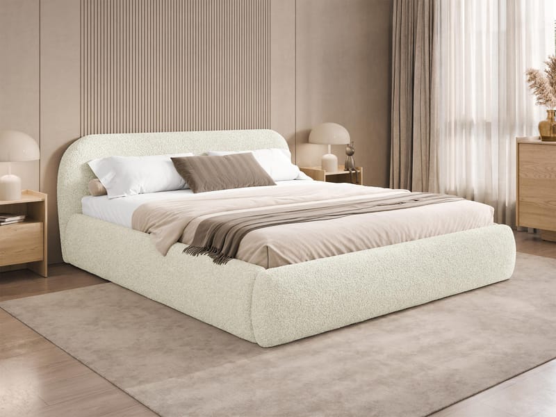 Lunna Sängram med förvaring 180x200 cm - beige - Möbler - Säng - Sängram & sängstomme