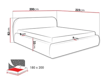 Lunna Sängram med förvaring 180x200 cm - grå - Möbler - Säng - Sängram & sängstomme