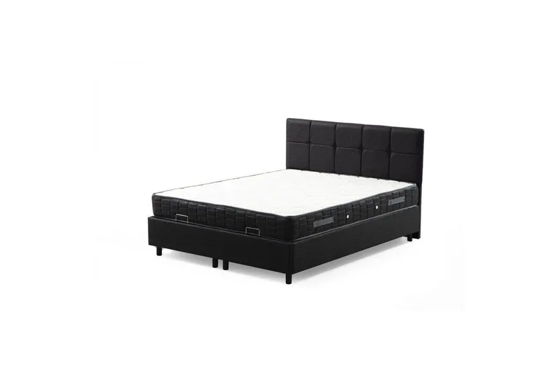 Madrass, Botten & Sänggavel för Enkel Säng Sudalmuni set antracit - 120 x 114 x 200 cm - Möbler - Säng - Sängram & sängstomme