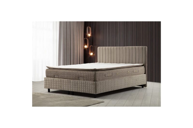 Madrass, Botten & Sänggavel för Enkel Säng Sudamal Set Brun - 120 x 114 x 200 cm - Möbler - Säng - Komplett sängpaket