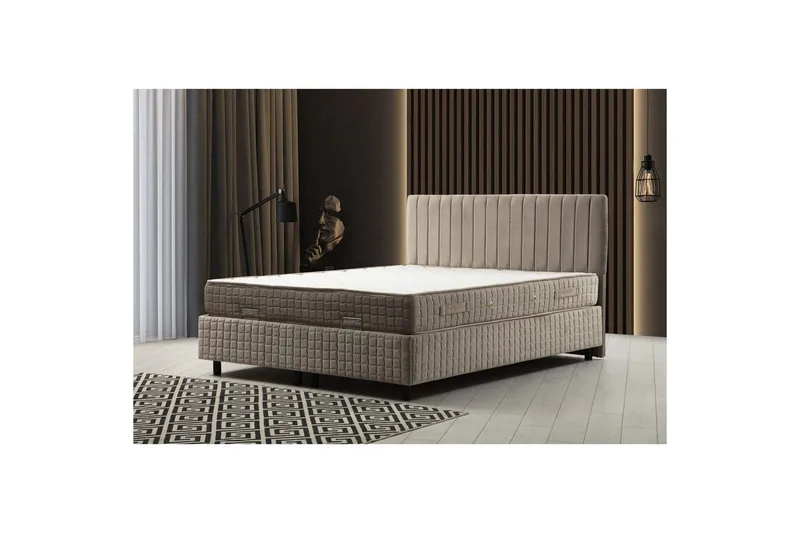 Madrass, Botten & Sänggavel för Enkel Säng Sudamal Set Brun - 90 x 114 x 190 cm - Möbler - Säng - Komplett sängpaket