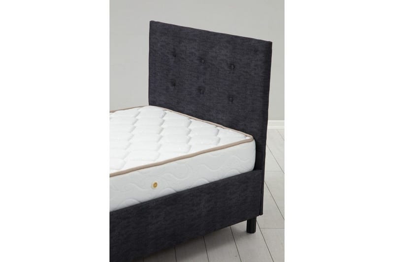 Madrass, Botten & Sänggavel för Enkel Säng Pilode Set Antracit - 120 x 107 x 204 cm - Möbler - Säng - Sängram & sängstomme