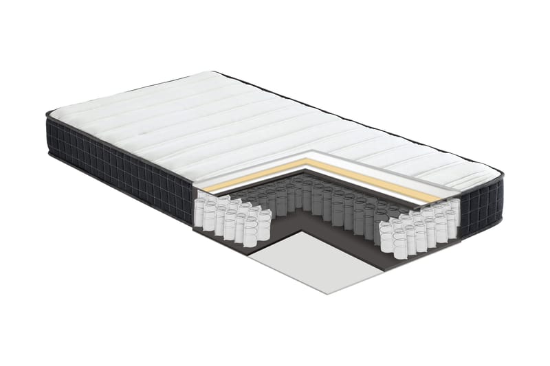 Fjädermadrass HARMONY UNO POCKET 90x200xH20cm - Vit/Grå - Möbler - Säng - Madrasser - Bäddmadrass