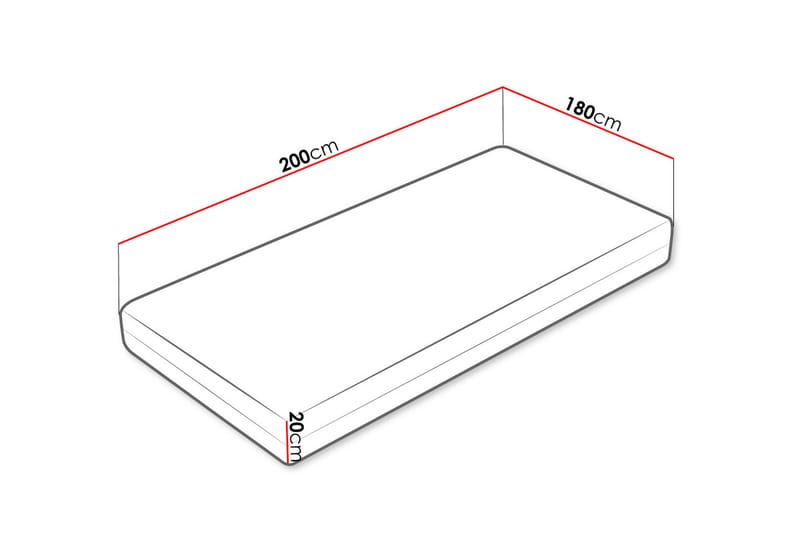 Hartsville Hard Madrass 180x200 cm - Vit - Bäddmadrass