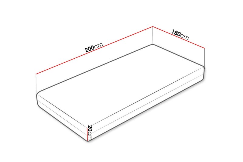 Hartsville Hard Madrass 180x200 cm - Vit - Möbler - Säng - Madrasser - Bäddmadrass
