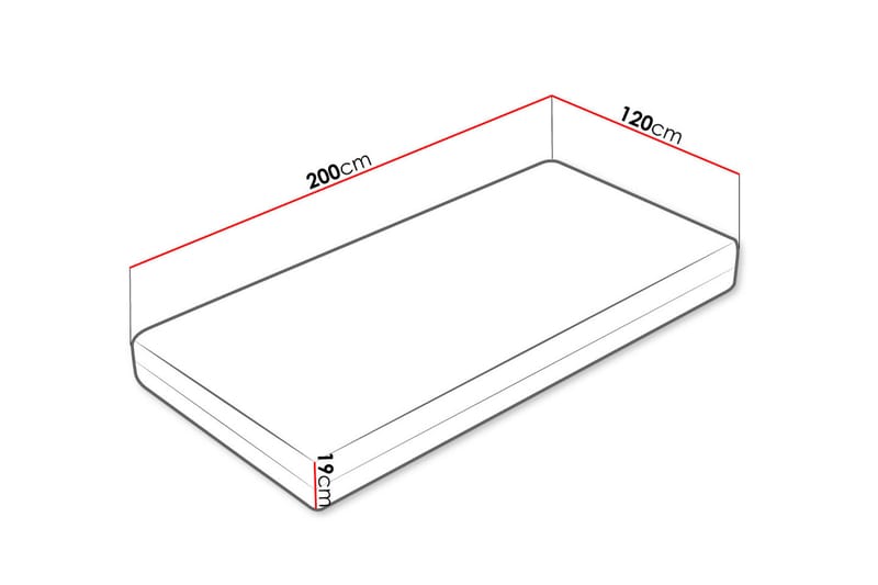 Hartsville Madrass 120x200 cm - Vit - Bäddmadrass