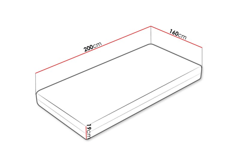 Hartsville Madrass 160x200 cm - Vit - Bäddmadrass