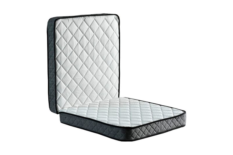 Hopfällbar Madrass 90x200 cm - Vit/Mörkgrå - Möbler - Säng - Madrasser - Bäddmadrass