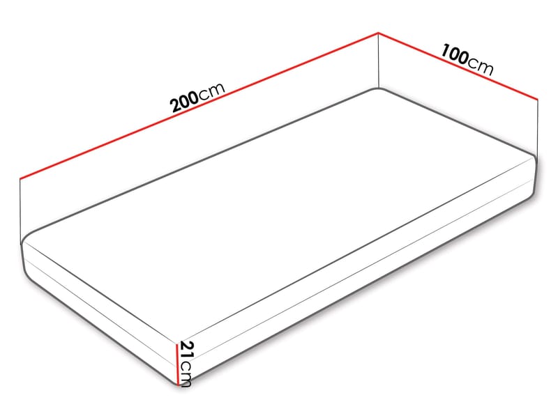 Brylan Resårmadrass 100x200 cm - vit - Möbler - Säng - Madrasser - Bäddmadrass