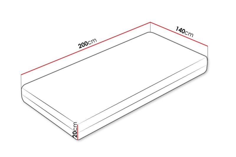 Gabri Skummadrass 140x200 cm - Vit - Möbler - Säng - Madrasser - Skummadrass