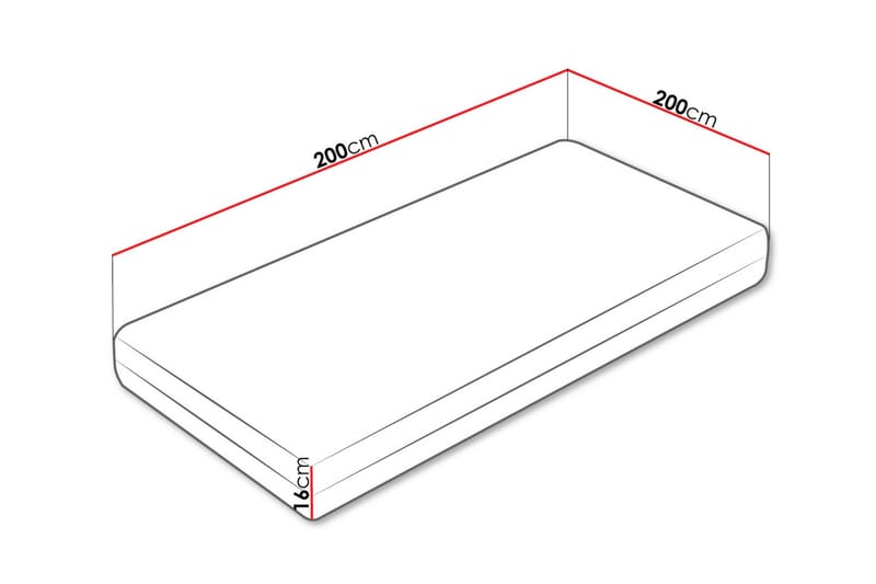 Gamini Skummadrass 200x200 cm - Vit - Möbler - Säng - Madrasser - Skummadrass