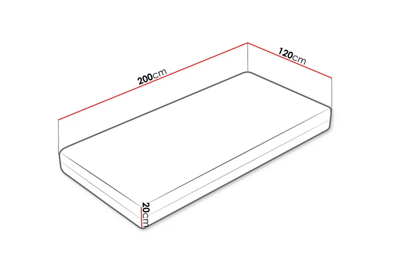 Hartsville Hard Madrass 120x200 cm - Vit - Möbler - Säng - Madrasser - Bäddmadrass