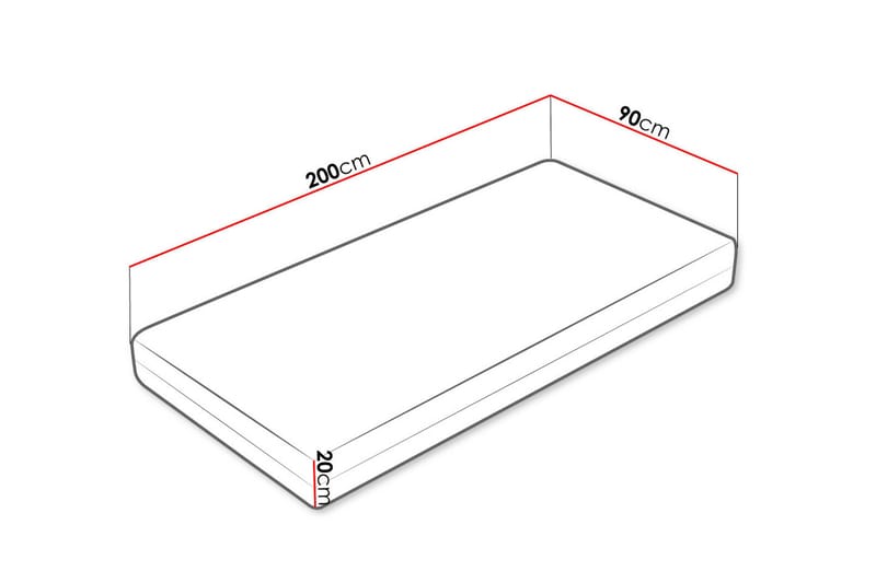 Hartsville Hard Madrass 90x200 cm - Vit - Möbler - Säng - Madrasser - Bäddmadrass