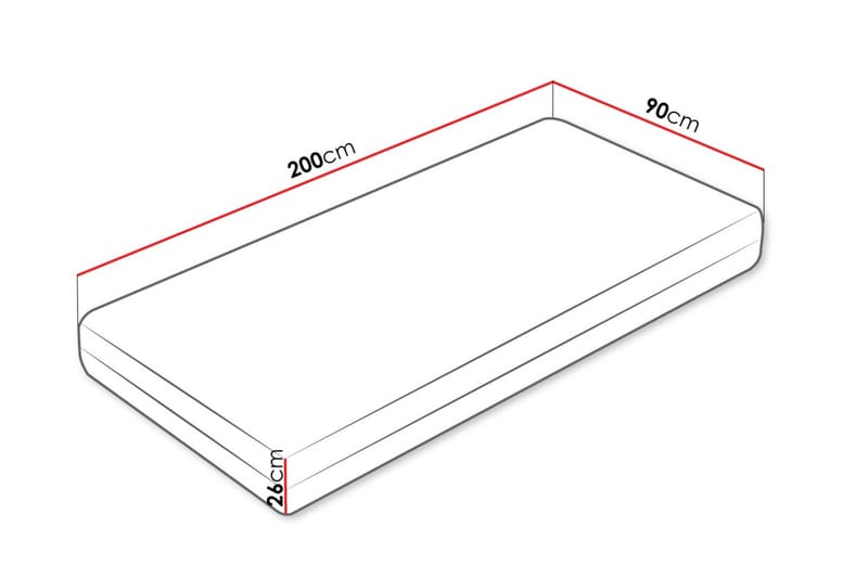 Hoefler Skummadrass 90x200 cm - Vit - Möbler - Säng - Madrasser - Skummadrass