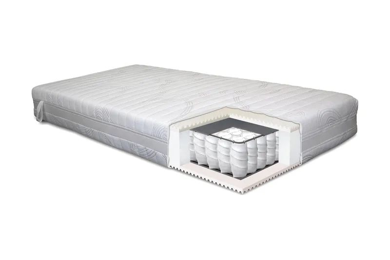 Lowell Resårmadrass 180x200 Fast, Vit