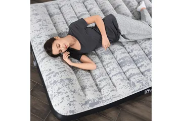 Tritech Airbed Queen Fashion Flock Uppblåsbar madrass Grå - Bestway - Möbler - Säng - Madrasser - Luftmadrass & uppblåsbar madrass