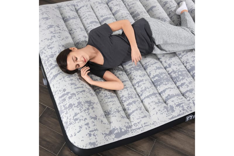 Tritech Airbed Queen Fashion Flock Uppblåsbar madrass Grå - Bestway - Möbler - Säng - Madrasser - Luftmadrass & uppblåsbar madrass
