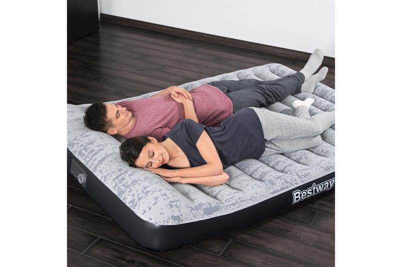 Tritech Airbed Queen Fashion Flock Uppblåsbar madrass Grå - Bestway - Möbler - Säng - Madrasser - Luftmadrass & uppblåsbar madrass