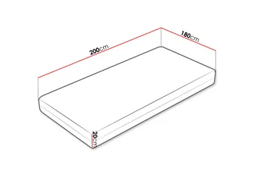 Profi Madrass 200x180x20 cm 180x200 - 180x200 - Möbler - Säng - Madrasser - Resårmadrass & resårbotten