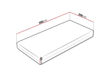 Profi Madrass 200x200x20 cm - Flerfärgad - Möbler - Säng - Madrasser - Resårmadrass & resårbotten