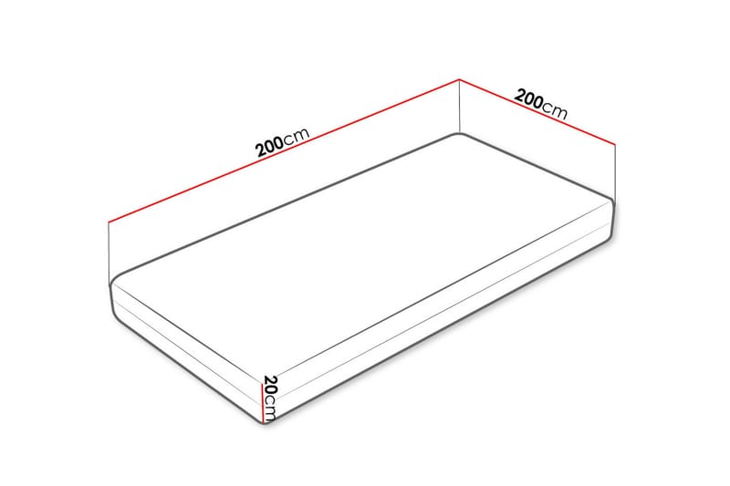 Profi Madrass 200x200x20 cm - Flerfärgad - Möbler - Säng - Madrasser - Resårmadrass & resårbotten