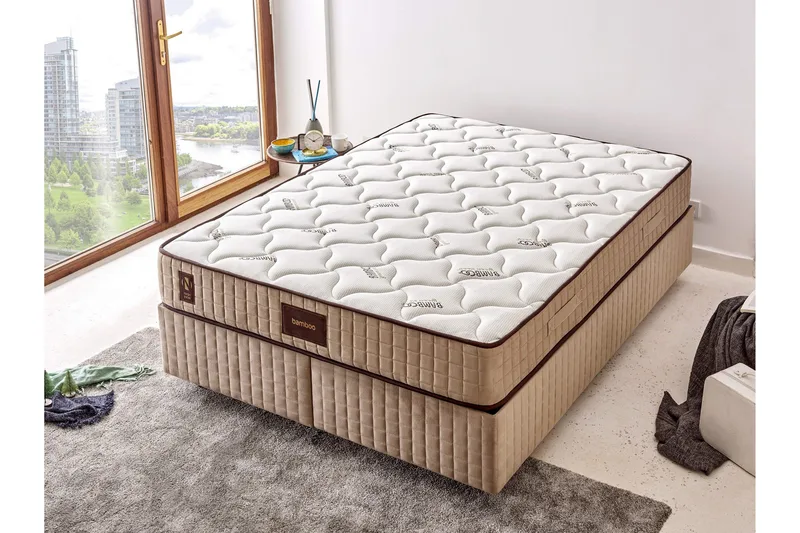 Resårmadrass 160x200 cm - Vit/Beige - Möbler - Säng - Madrasser - Resårmadrass & resårbotten