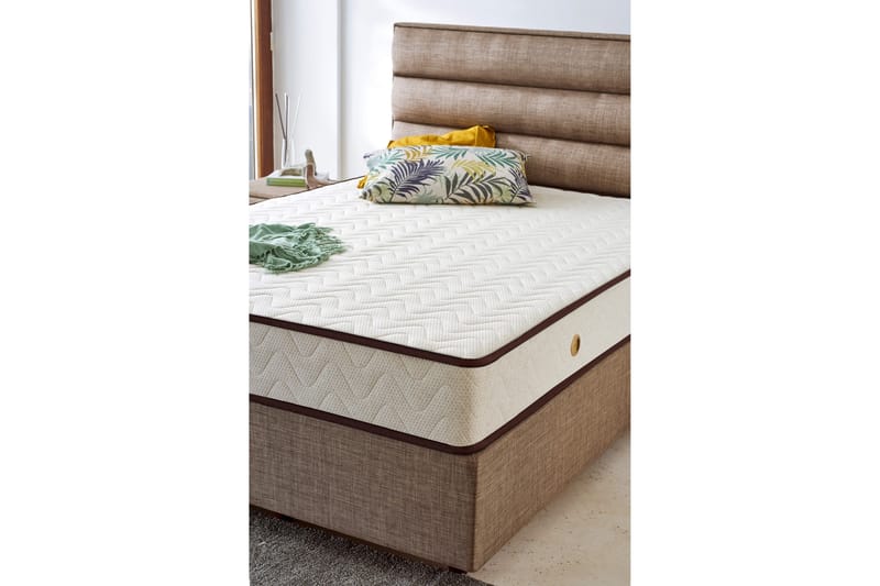 Resårmadrass 160x200 cm - Vit/Brun - Möbler - Säng - Madrasser - Resårmadrass & resårbotten